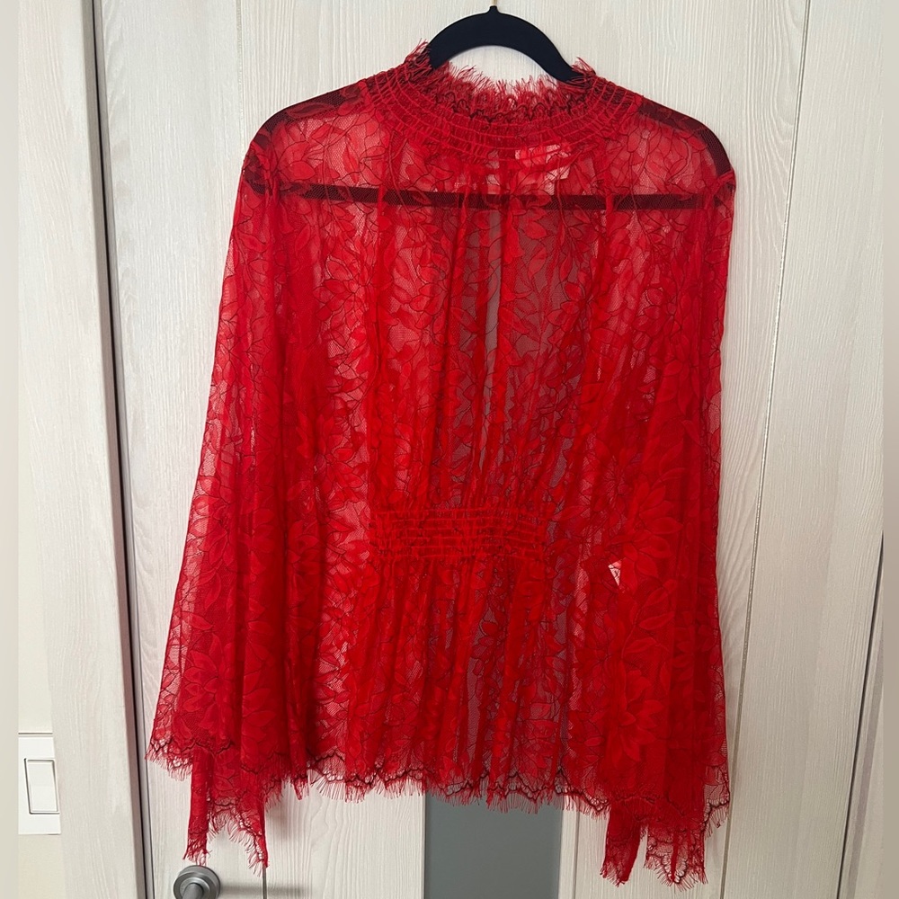 NWOT ALICE McCall RED LACE HIGH NECK TOP! SIZE US 10!